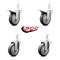 Service Caster 4 Inch Thermoplastic Rubber 7/8 Inch Square Stem Caster Total Lock Brakes, 2PK SCC-SQTTL20S414-TPRB-78-2-S-2 - alternate 4